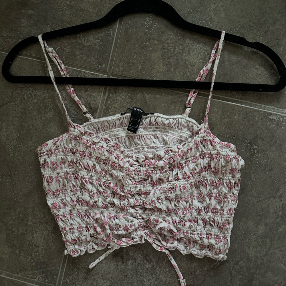 Forever 21 Floral Tie Top